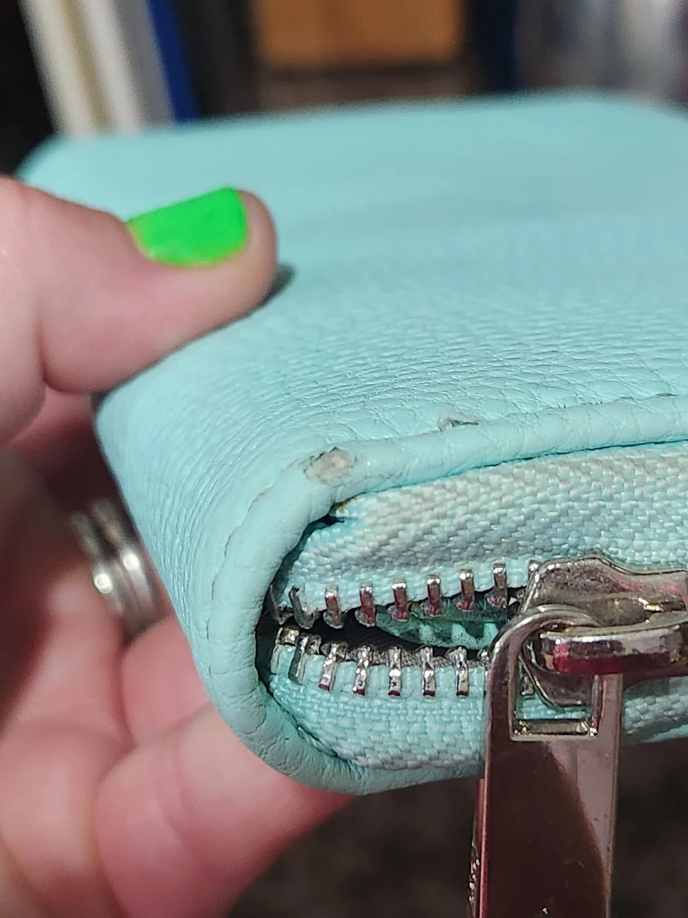 Jewell By Thirty One Womens Zip-Around Wallet - Aqua/Mint